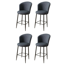 Hanah Home Alte Anthracite and Black bárszék szett, 4 db, antracit, 4 db bútor
