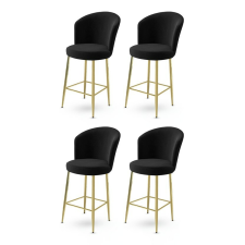 Hanah Home Alte Black and Gold bárszék szett, 4 db, fekete, 4 db bútor