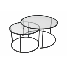  Hanah Home Coffee Table Set Black Black-Transparent-80-60 bútor