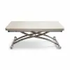  Hanah Home Coffee Table Travertine Chrome Mini Juppo Ext - Travertine, Chrome