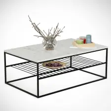  Hanah Home Coffee Table White Black Etna - Marmo bútor
