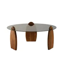  Hanah Home Dohányzóasztal Chesnut Fume Surf - Gesztenye, Füstszínű bútor