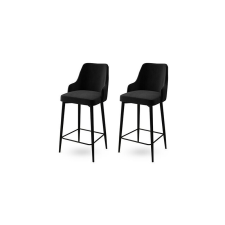 Hanah Home Enox Black and Black bárszék szett, 2 db, fekete, 2 db bútor