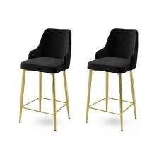 Hanah Home Enox Black and Gold bárszék szett, 2 db, fekete, 2 db bútor