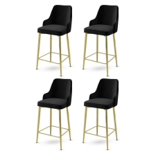 Hanah Home Enox Black and Gold bárszék szett, 4 db, fekete, 4 db bútor