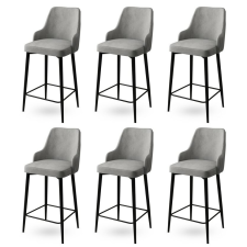 Hanah Home Enox Grey and Black bárszék szett, 6 db, szürke, 6 db bútor