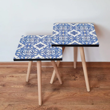  Hanah Home Fészekasztal (2 darabos) Sötétkék Fehér 2Shp41 bútor