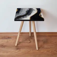  Hanah Home Lerakóasztal Fekete Gold White Shp285 - Fekete bútor