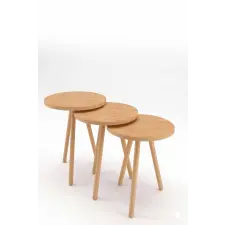  Hanah Home Nesting Table (3 Pieces) Sapphire Oak Peka-152 - Sapphire Oak bútor