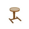  Hanah Home Side Table Walnut Travertine Opus Yuvarlak 40 - Walnut, Travertine