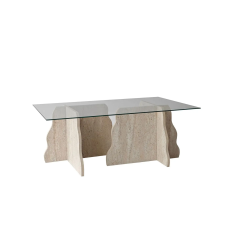  Hanah Home Travertine Transparent Canyon dohányzóasztal - Travertine, átlátszó bútor