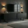  Hanah Home TV állvány Fa Fekete Fekete Onera - Fa Fekete, Fekete