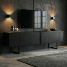  Hanah Home TV állvány Fa Fekete Fekete Onera - Fa Fekete, Fekete bútor