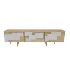  Hanah Home TV Stand Oak White 3 D - Oak, White bútor