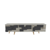  Hanah Home TV Stand White Marble 3 D - White, Marble