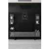  Hanah Home TV Unit Anthracite Black Chrome Line - Anthracite, Black