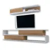  Hanah Home TV Unit White Teak Sims - White, Teak