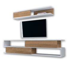  Hanah Home TV Unit White Teak Sims - White, Teak bútor