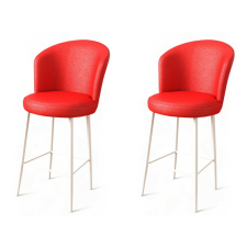 Hanah Home Uras Red and White bárszék szett, 2 db, piros, 2 db bútor