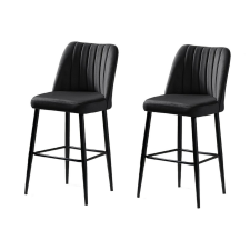 Hanah Home Vento Black and Black bárszék szett, 2 db, fekete, 2 db bútor