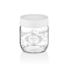 HANE IRIS Retro üveg fűszertartó 425ml, fehér színű HN-1409 (HN-1409) konyhai eszköz