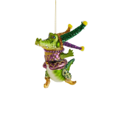 HANG ON üveg karácsonyfadísz bolond krokodil karácsonyfadísz