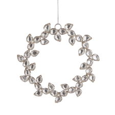 HANG ON üveg karácsonyfadísz, koszorú gyöngyökkel ?13cm karácsonyfadísz