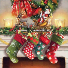 Hanging stockings papírszalvéta 33x33cm, 20db-os papírárú, csomagoló és tárolóeszköz