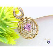  Hanife rózsaszin köves medál-18K medál