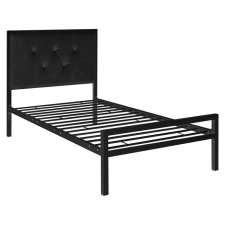 Hanna fém ágykeret ajándék ágyráccsal Fekete 90x200 cm-es-fekete ágy és ágykellék