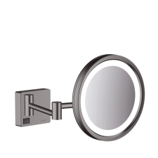 Hansgrohe AddStoris Borotválkozótükör LED világítással szálcsiszolt fekete/króm 41790340 fürdőszoba kiegészítő