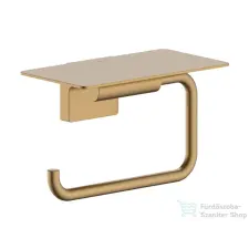 Hansgrohe ADDSTORIS S polcos WC papír tartó, szálcsiszolt bronz 41789140 fürdőszoba kiegészítő