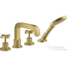 Hansgrohe AXOR Citterio 4 üléses kádtöltő csaptelep zuhanyszettel,szálcsiszolt sárgaréz hatású 39445950 csaptelep