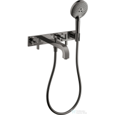 Hansgrohe AXOR Citterio falsík alatti kádtöltő csaptelep zuhanyszettel,polírozott fekete króm 39441330 csaptelep
