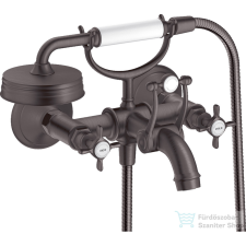 Hansgrohe AXOR MONTREUX kádtöltő csaptelep zuhanyszettel,szálcsiszolt fekete króm 16540340 csaptelep