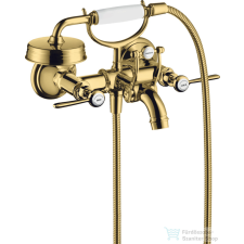 Hansgrohe AXOR MONTREUX kétkaros kádtöltő csaptelep zuhanyszettel,polírozott arany hatású 16551990 csaptelep