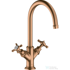 Hansgrohe AXOR MONTREUX kétkaros mosdó csaptelep nem zárható leeresztővel,szálcsiszolt bronz 16506140 csaptelep