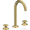 Hansgrohe AXOR ONE Select 170 3 üléses mosdó csaptelep, klik-klak leeresztővel,szálcsiszolt sárgaréz hatású 48070950