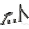 Hansgrohe Axor Starck Organic 4 üléses peremre szerelhető termosztátos kádtöltő csaptelep,polírozott fekete króm 12425330