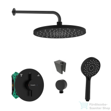 Hansgrohe falsík alatti zuhanyrendszer DUOTURN S kezelővel, Kielle kiegészítőkkel, matt fekete SANI21HKK404 csaptelep