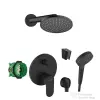 Hansgrohe falsík alatti zuhanyrendszer VERNIS BLEND kezelővel, kiegészítőkkel, matt fekete SANI21HHH412
