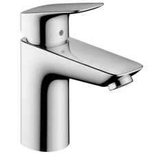 Hansgrohe Logis Mosdócsaptelep 100 egykaros, push-open lefolyó-garnitúrával vízmelegítőkhöz, króm csaptelep