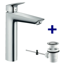 Hansgrohe Logis Mosdócsaptelep 190 egykaros, automata lefolyó-garnitúrával, króm csaptelep