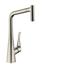 Hansgrohe Mosogató csaptelep Hansgrohe Metris M71 kihúzható zuhannyal rozsdamentes acél megjelenés 14820800 csaptelep