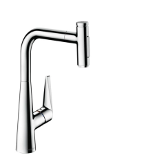 Hansgrohe Mosogató csaptelep Hansgrohe Talis kihúzható zuhannyal, 2 áram króm 73867000 csaptelep