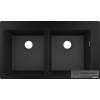 Hansgrohe S51 S510-F770 beépített mosogató 370/370 két medencével, grafitfekete 43316170