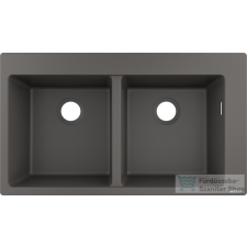 Hansgrohe S51 S510-F770 beépített mosogató 370/370 két medencével, kőszürke 43316290 mosogatótálca