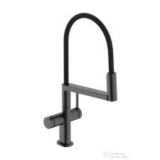 Hansgrohe TALIS M54 Powder spray 3 funkciós mosogató csaptelep, szálcsiszolt fekete króm 72861340 csaptelep