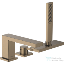 Hansgrohe Tecturis E 3 üléses kádtöltő csaptelep zuhanyszettel,alaptest nélkül,szálcsiszolt bronz 73443140 csaptelep