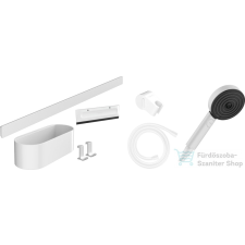 Hansgrohe Wallstoris kézizuhany szett 105, 3 jet EcoSmart Activation, zuhanyrúd 70 cm, tároló szett, matt fehér 24291700 csaptelep